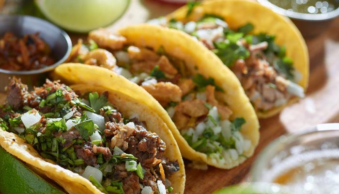 Street tacos served at El Azteca Mexican Restaurant in Apple Valley, Minnesota